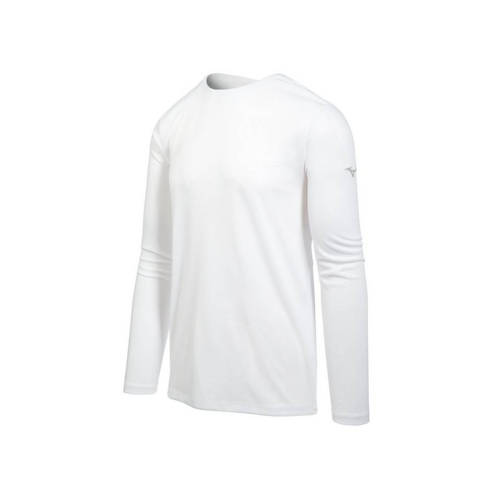 Camisetas Mizuno Long Sleeve Hombre Blancas España LVXD-62019